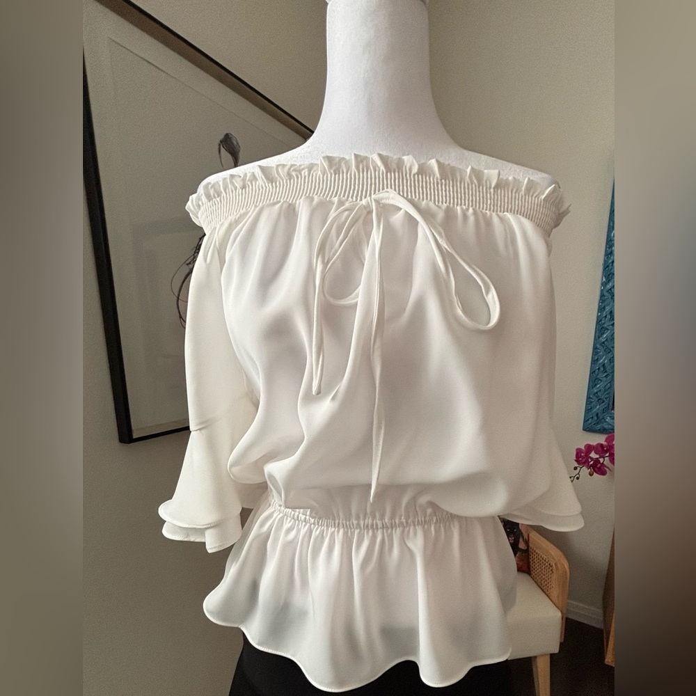 Winter White Ruffle Tie 2 Way Top